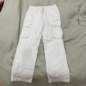 Superdown White Cotton Cargo Pants